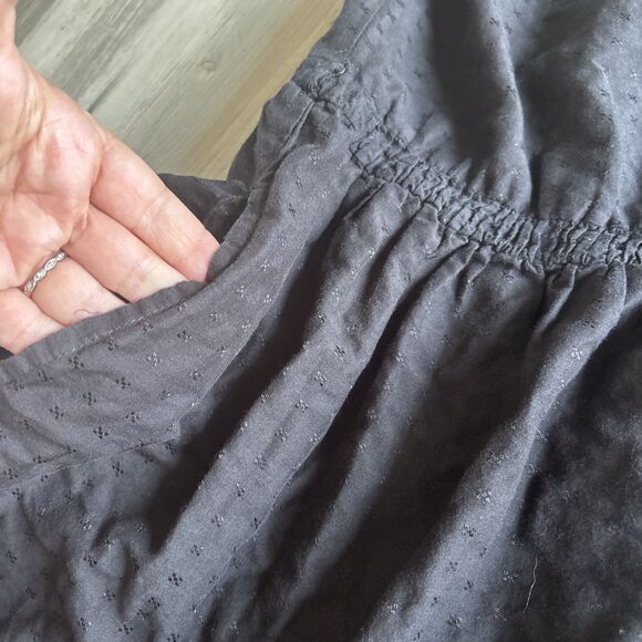 Zara TRF Black Lined Eyelet Strapless Dress Size Small - Picture 6 of 7